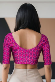 Purple Pochampally Ikat Silk Cotton Blouse 10074517