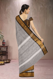 Grey Handloom Chettinad Cotton Saree 10075910