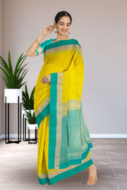 Yellow Handloom Kanjivaram Soft Silk Saree 10075679