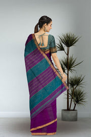 Purple Maheshwari Silk Cotton Saree 10075232