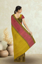 Yellow Handloom Chettinad Cotton Saree Without Blouse 10075188