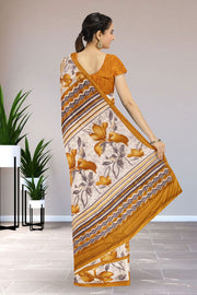 Cream Kashmiri Printed Silk Saree 10075990