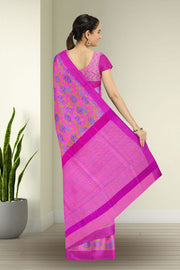 Pink Chanderi Printed Silk Cotton Saree 10075369