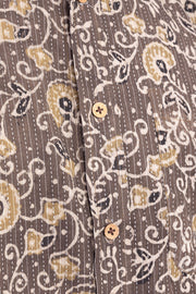 Brown Half Sleeve Ajrakh Printed Cotton Mens Shirt 10072909