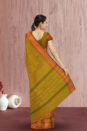 Yellow Handloom Chettinad Cotton Saree Without Blouse 10075174