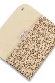 White Handblock Printed Mobile Wallet 10074721