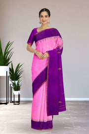 Pink Gadwal Kuttu Silk Saree 10076202
