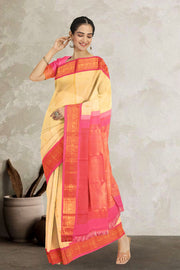 Gold Korvai Kanjivaram Silk Saree 10075650