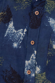 Blue Half Sleeve Ajrakh Printed Cotton Mens Shirt 10072913