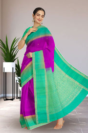 Fuschia Purple Handloom Kanjivaram Soft Silk Saree 10075703