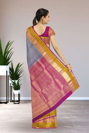 Grey Handloom Kanjivaram Silk Saree 10071950