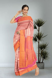 Pastel Cherry  Kanjivaram Tissue Vegan Silk Saree 10075573