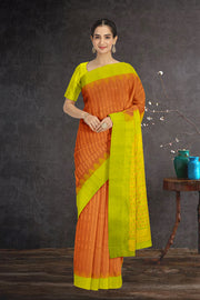 Brown Gadwal Kuttu Silk Saree 10076200