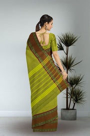 Green Handloom Chettinad Cotton Saree Without Blouse 10075155