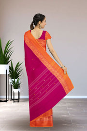 Pink Handloom Chettinad Cotton Saree Without Blouse 10075169