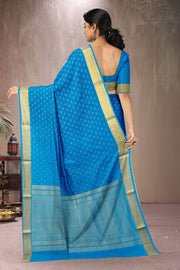 Blue Mysore Crepe Silk Saree 10065839