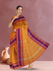 Yellow Handloom Kanchi Cotton Saree 10071835