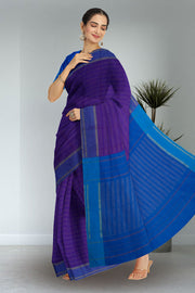Blue Art Silk Kanjivaram Saree With Checks Design 10076335