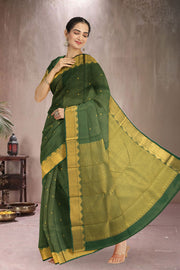 Sacramento Green  Kanjivaram Silk Saree with Checks Design 10075636