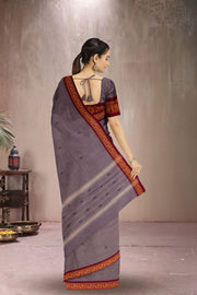 Brown Handloom Chettinad Cotton Saree Without Blouse 10075199