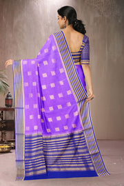 Lavender With Blue Mysore Crepe Silk Saree 10064335