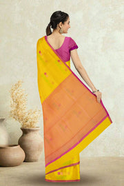 Yellow Chanderi Silk Cotton Saree 10075382