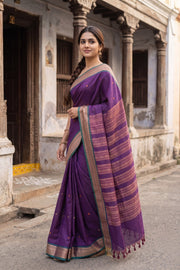 Purple Kanjivaram Silk Cotton Saree 10077974