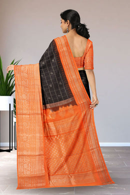 Black Gadwal Kuttu Silk Saree 10075422