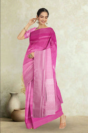 Magenta Pink Kanjivaram Tissue Vegan Silk Saree 10075569