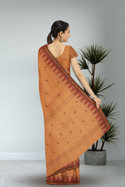 Beige Handloom Chettinad Cotton Saree Without Blouse 10075128