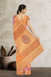 Kanjivaram Vegan Viscose Silk Pink Color Jute Style Finish 10075596