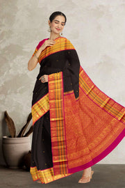 Black Korvai Kanjivaram Silk Saree 10065800