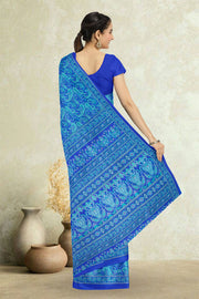 Blue Kashmiri Printed Silk Saree 10075992