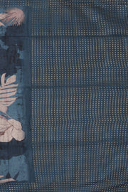 Blue Printed Semi Tussar Silk Saree 10077989