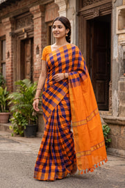 Yellow Kanjivaram Silk Cotton Saree 10077967
