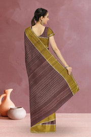 Deep Coffee Kanjivaram Vegan Silk Saree 10075561