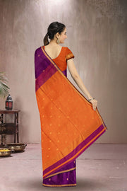 Purple Maheshwari Silk Cotton Saree 10075265