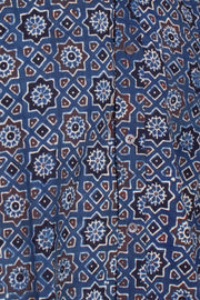 Blue Half Sleeve Ajrakh Printed Cotton Mens Shirt 10071091