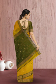 Yellow Maheshwari Silk Cotton Saree 10075268