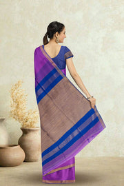 Purple Maheshwari Silk Cotton Saree 10075238