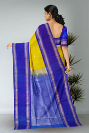 Yellow Gadwal Silk Saree 10075409