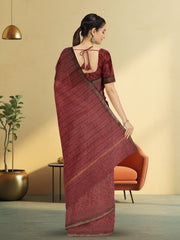 Fire Brick Red Vanaspathi Print Kota Cotton Saree 10074194