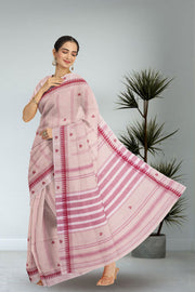 Grey Dhaniakhali Cotton Saree Without Blouse 10075205