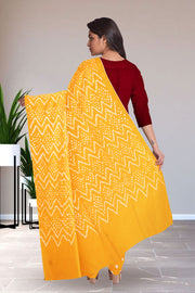 Yellow Bandhani Mukaish Embroidery  Salwar Suit Material 10075469