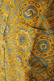 Yellow Half Sleeve Ajrakh Printed Cotton Mens Shirt 10071084