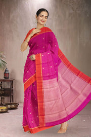 Hot Pink Handloom Kanjivaram Silk Saree 10065057