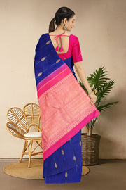 Lapiz Blue Pure Zari Kanjivaram Silk Saree 10063126