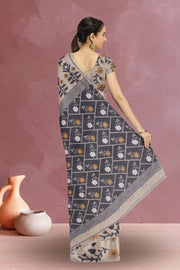Brown Bengal Handwoven Cotton Saree 10075350