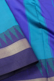 Ocean Blue Vegan Silk Kanjivaram Saree 10077929
