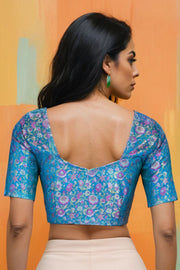 Blue Banarasi Silk Blouse 10075014